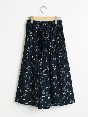 プリーツ花柄ガウチョ