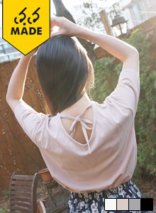 フェミニンリボンポイントTシャツ