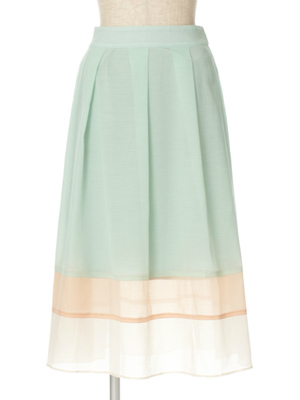 カラー切替ソフトプリーツスカート/F i.n.t