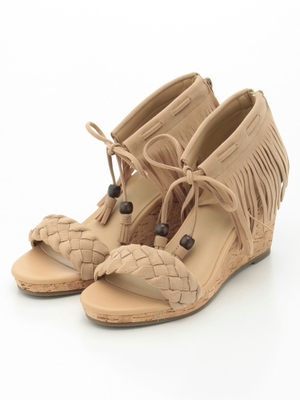 ダミスエフリンジローヒールサンダル