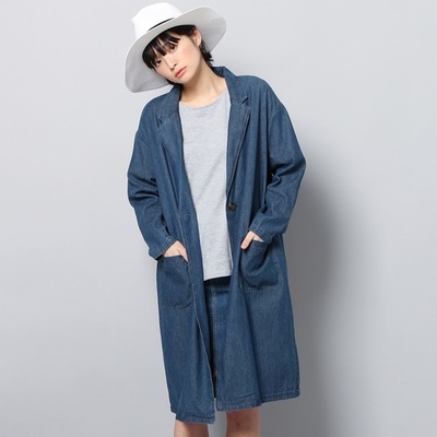 For it】麻レーヨンゆるチェスターコート ウィメンズ