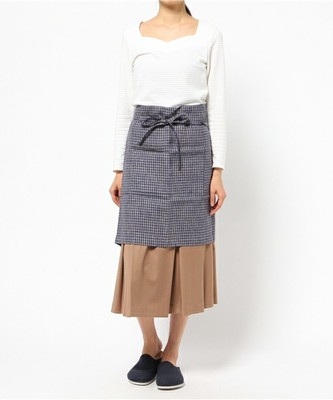 リネンミディエプロン 