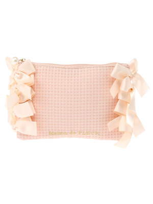 サイドリボンカラーMポーチ