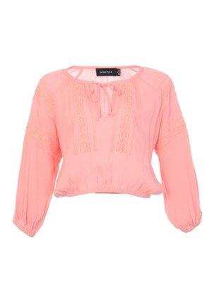 Crochet Trim Smock Blouse