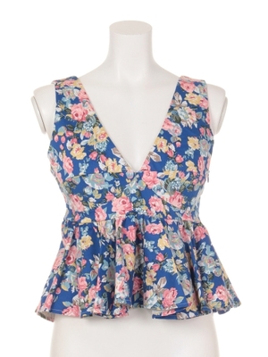 花柄ぺプラムノースリビスチェ