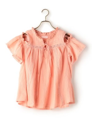 レースアップオフショルチュニック