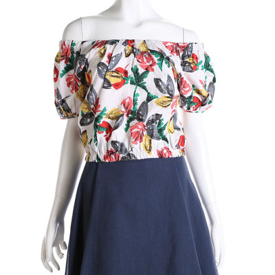 リゾートオフショルブラウス