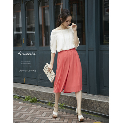 前プリーツサラサラスカーチョ