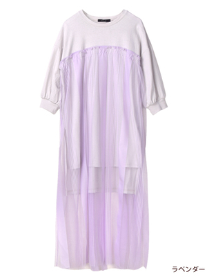 チュールレイヤード風ワンピース