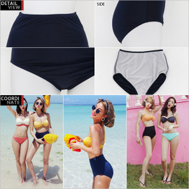 ハイウエストビキニショーツ水着・全2色/DHOLIC