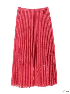メッシュレースプリーツスカート