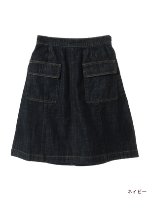 デニム台形スカート