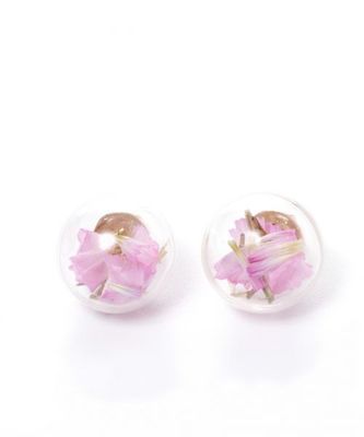 クリアフラワーカプセルピアス