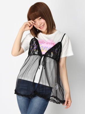 ランジェリーレイヤードTシャツ