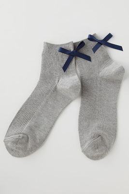 tutu anna　バックリボン付きリブソックス