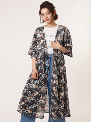 花柄カシュクールガウンワンピース