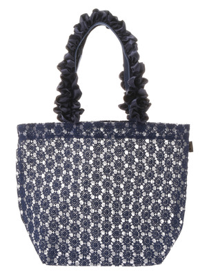 メッシュレースフリルハンドルトートMバッグ