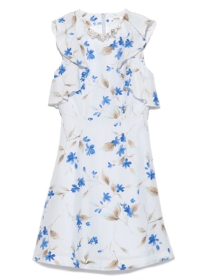 リーフペイントビジュー付きワンピース