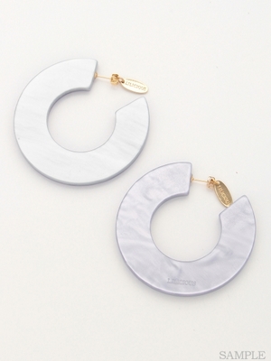 バイカラーマーブルピアス／イヤリング