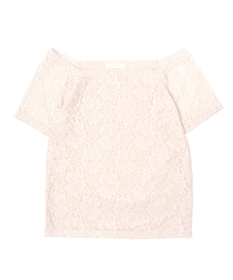 カットレース半袖PO