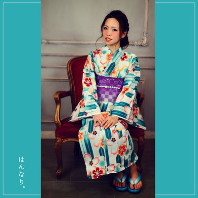 古典的な桜と矢絣柄