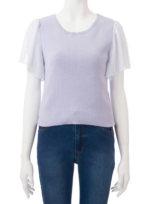 袖フレアニット