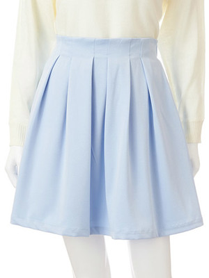 微光沢タックフレアスカート