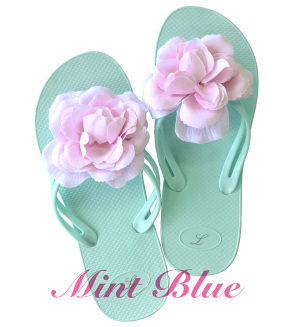 パステル フラワーコサージュ ビーチサンダル 