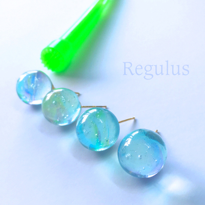 虹色シャボン玉ピアス