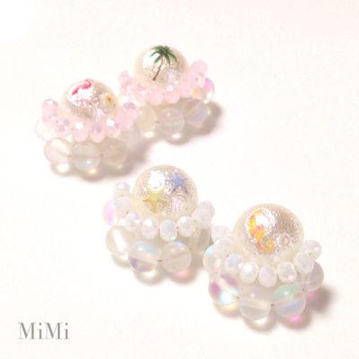 海のシャボン玉ピアス