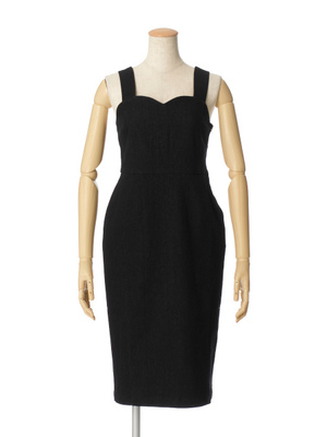 バックレースアップタイトデニムジャンスカ