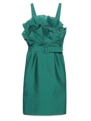 ベルト付きグログランタイトワンピース