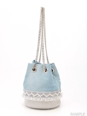 [LILICIOUS]デニムフリンジチェーンバッグ