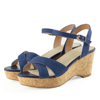 コルクヒールクロスサンダル