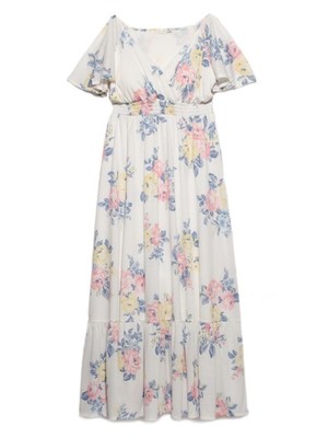 フラワーカップインマキシドレス