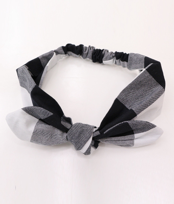 ギンガムチェック柄リボンヘアバンド