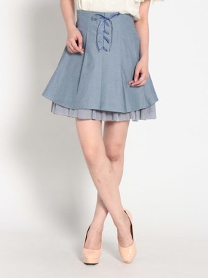 レースアップダンガリースカート