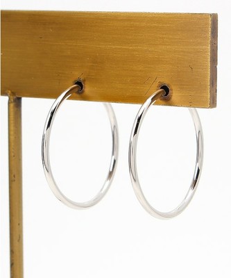 フープ プラチナカラー イヤリング