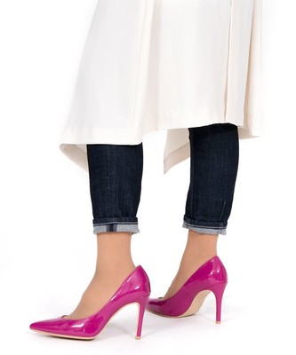 カラーパンプス：9.0cmヒール（ポインテッドトゥ／エナメル／全6色）【iCoN Colors 90P：904-C16SS1】