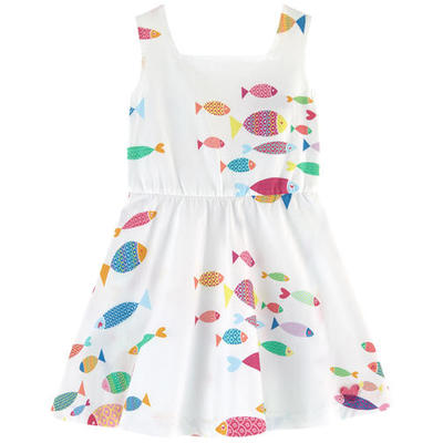 プリントポプリンドレス