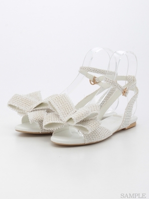 リボンフラットサンダル