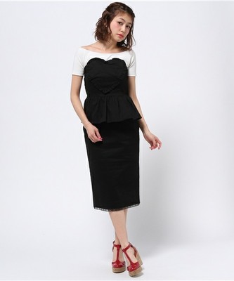 ハートペプラムワンピース