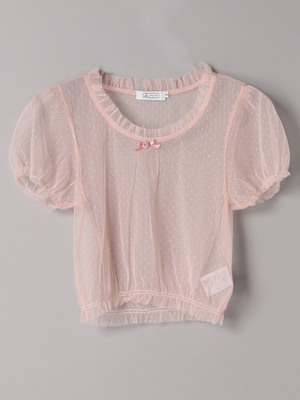 ドットチュールパフプルオーバー