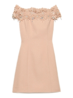 Lily Brown (リリーブラウン)  [L.B CANDY STOCK]オフショルレースビジューワンピース