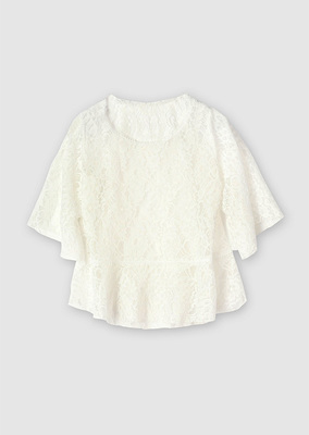 レース ラッフル ヘム ブラウス Lace Raffle Hem Blouse