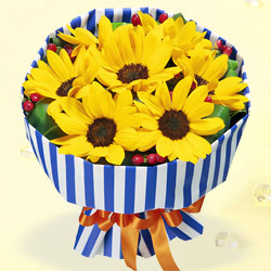 花キューピットブーケ（ストライプ）